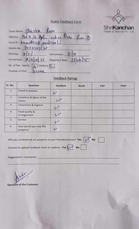 Guest testimonial - Mr. Abhishek Karav